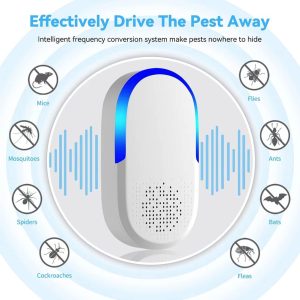Ultrasonic Pest Repeller for Insect, Roach, Mice, Spider, Ant, Bug, Mosquito Repellent for House, Garage, Warehouse, Office, Hotel 6 Packs